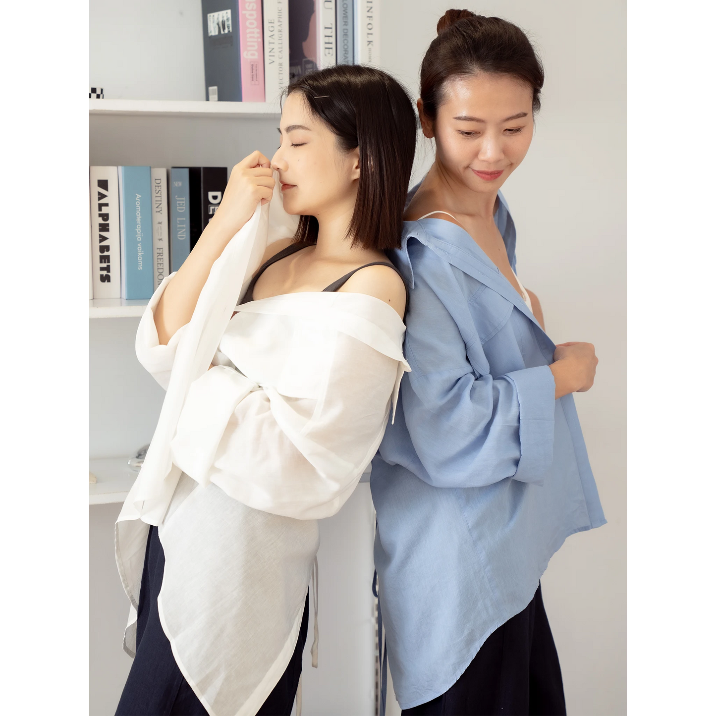 天絲清涼後開襯衫|2色|天絲罩衫