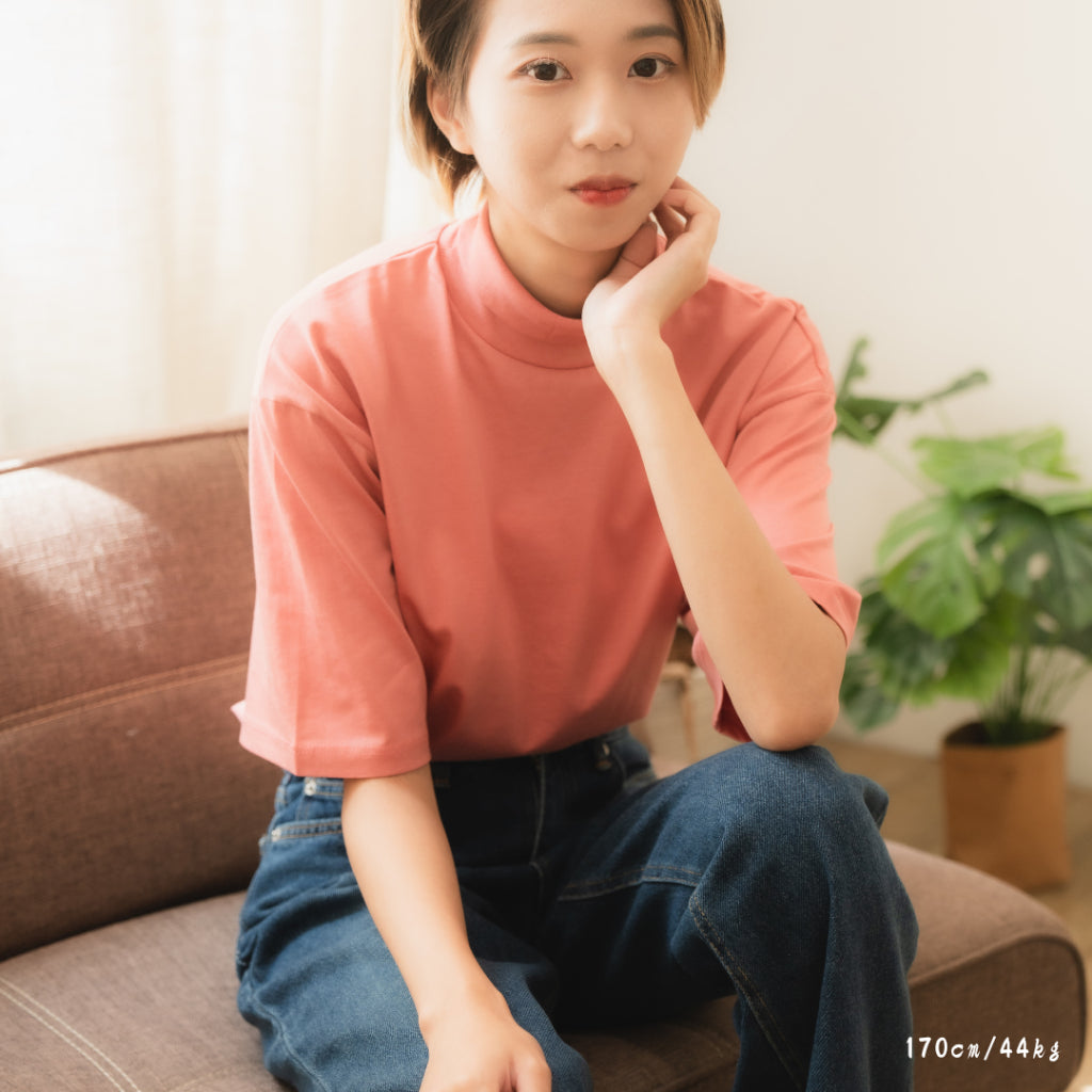 莫代爾絲質中領T-shirt|4色|SSEMIENNE 保暖高領上衣