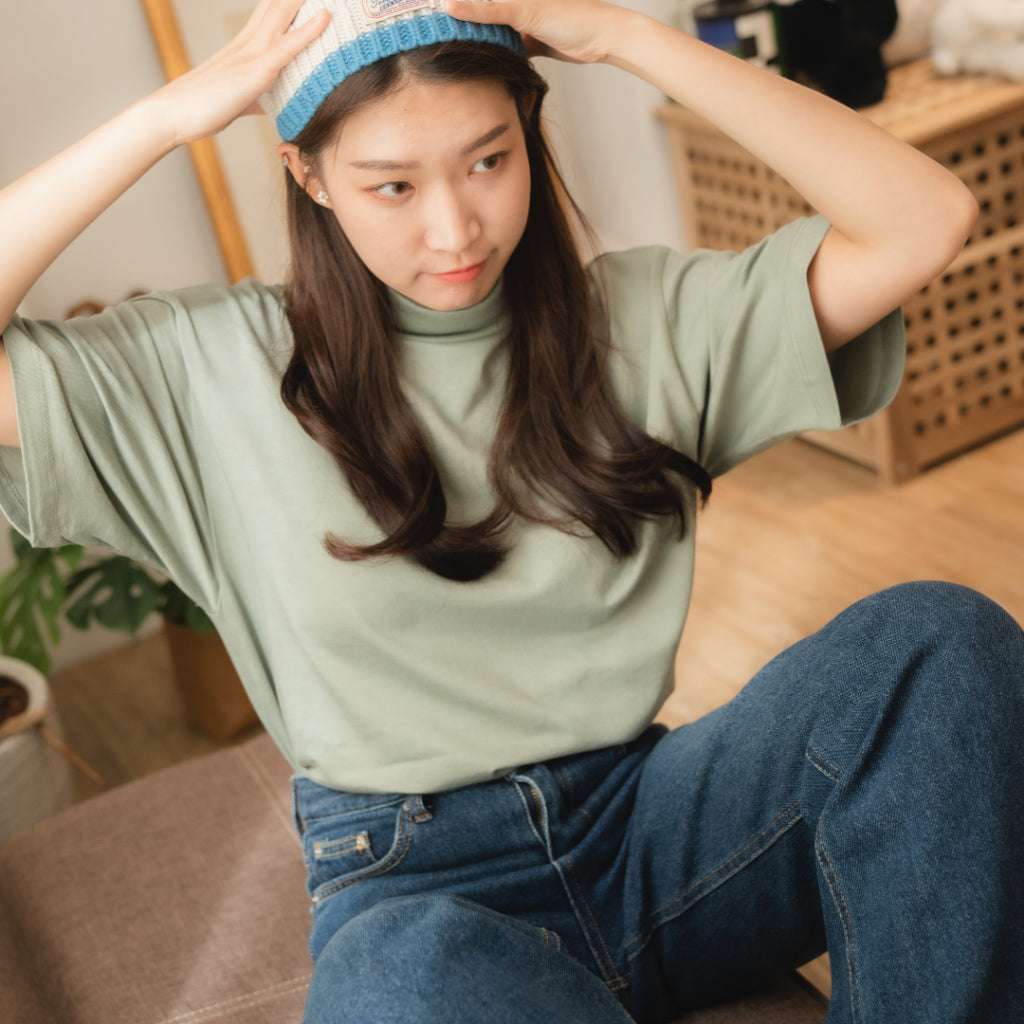 莫代爾絲質中領T-shirt|4色|SSEMIENNE 保暖高領上衣